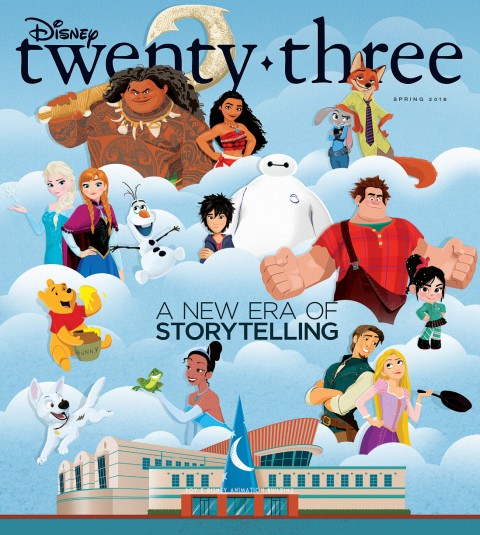 Disney twenty-three Fall cover art featuring Walt Disney Animation