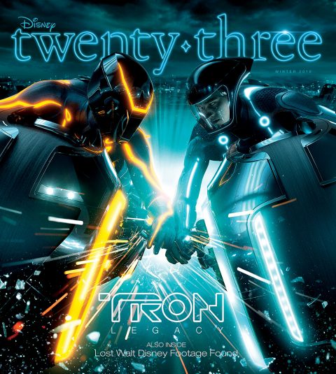 Disney twenty-three Winter 2010 cover art featuring Tron Legacy