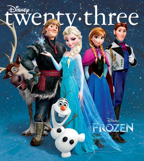 Disney twenty-three Fall 2013 cover art featuring Frozen