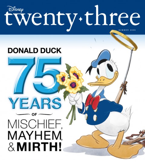 Disney twenty-three Summer 2009 cover art featuring Donald Duck