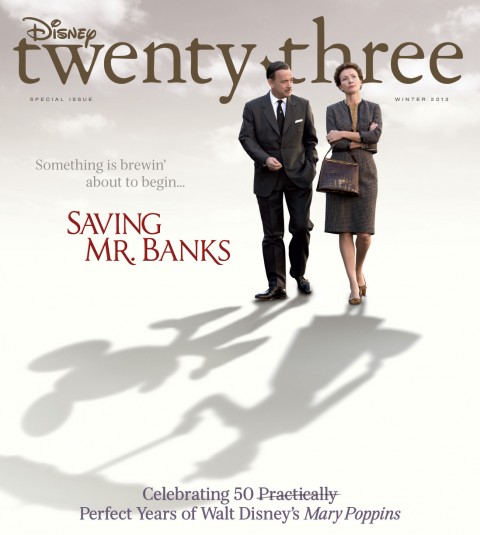 Disney twenty-three Winter 2013 cover art featuring Saving Mr. Banks